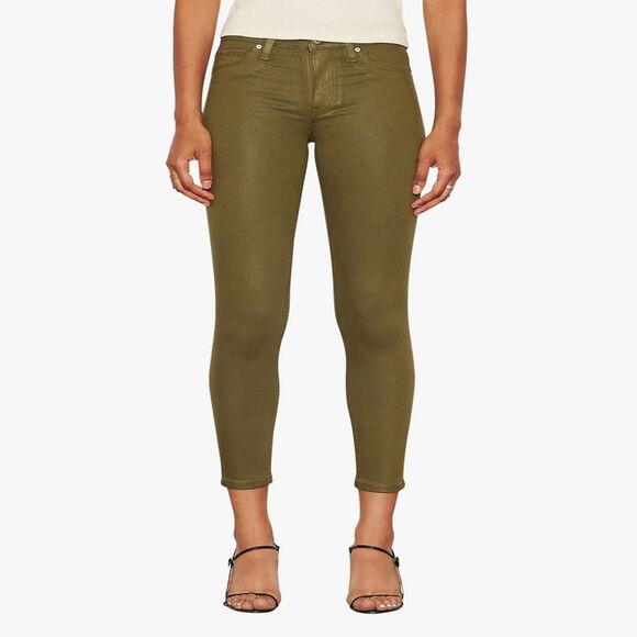 Hudson Jeans Barbara Coated Skinny Jeans In High Shine Army - 25 - Picture 2 of 3